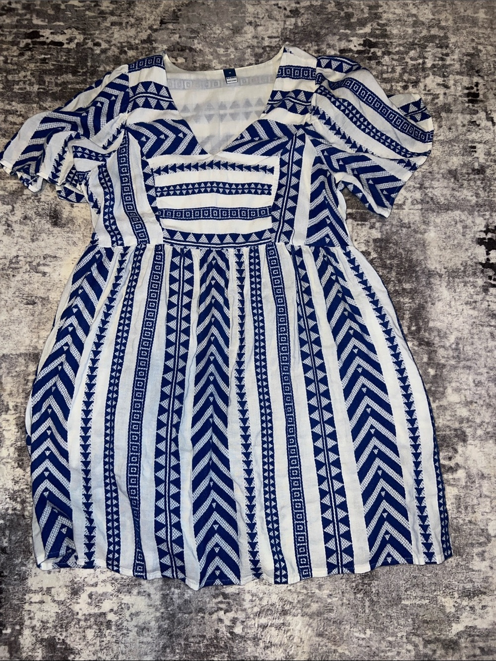 Women’s Blue and White Patterned Sundress